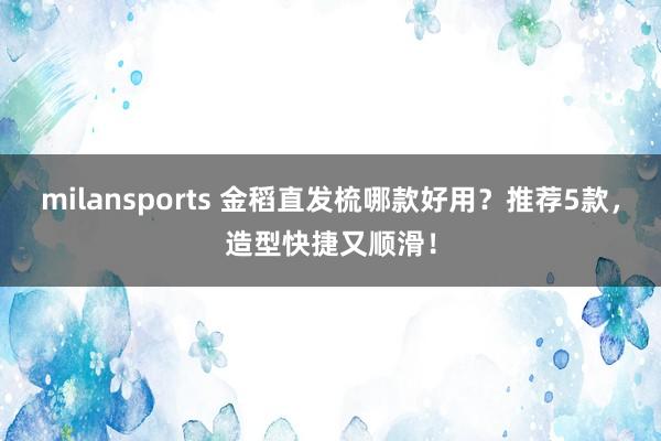 milansports 金稻直发梳哪款好用？推荐5款，造型快捷又顺滑！