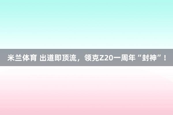 米兰体育 出道即顶流，领克Z20一周年“封神”！