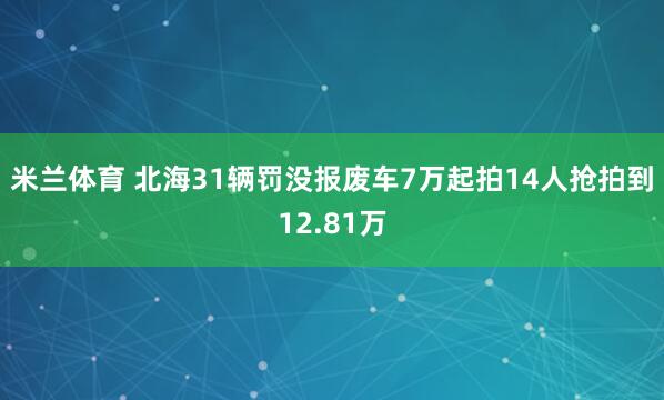 米兰体育 北海31辆罚没报废车7万起拍14人抢拍到12.81万