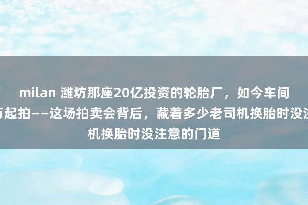 milan 潍坊那座20亿投资的轮胎厂，如今车间地基198万起拍——这场拍卖会背后，藏着多少老司机换胎时没注意的门道
